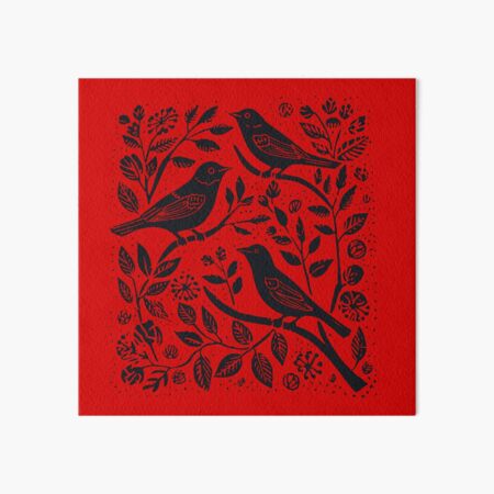 Lino Print, Blue, Fine Art, Illustration, Ink, Lino Cutting, Wall Art,  Block Print, Christmas Gift, Nature, Insects, Birds, Flowers, Hand 