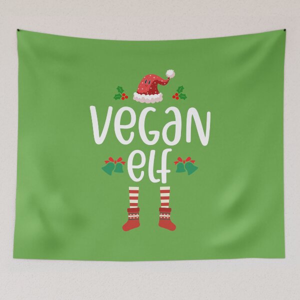 Item preview, Vegan Elf Christmas designed and sold by ArtMeetsPizza.