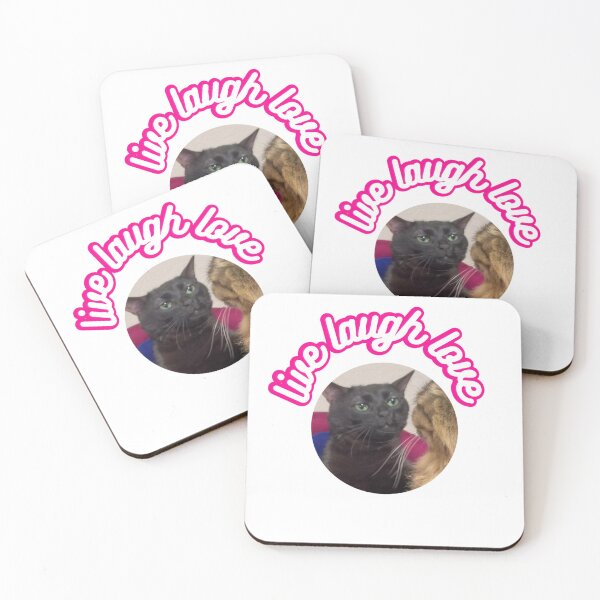 Item preview, Live laugh love, disassociative black cat meme designed and sold by Optimystic-arts.
