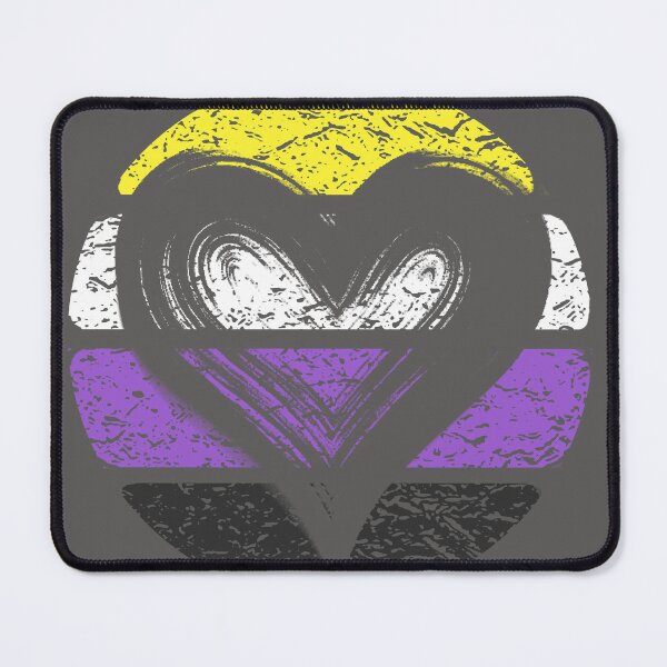 Item preview, A Vintage Heart Print Design In The Colors of The Nonbinary Pride Flag - Diversity and Inclusion designed and sold by GVRDesign.