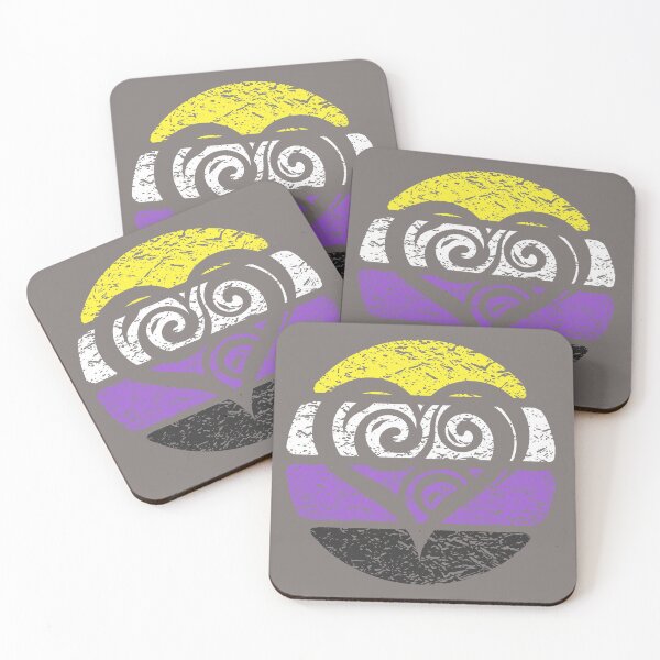 Item preview, A Vintage Boho Heart Print Design In The Colors of The Nonbinary Pride Flag - Diversity and Inclusion designed and sold by GVRDesign.