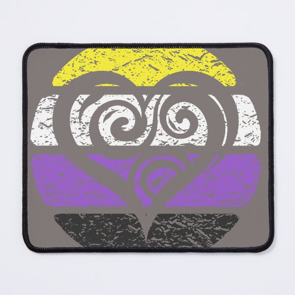 Item preview, A Vintage Boho Heart Print Design In The Colors of The Nonbinary Pride Flag - Diversity and Inclusion designed and sold by GVRDesign.