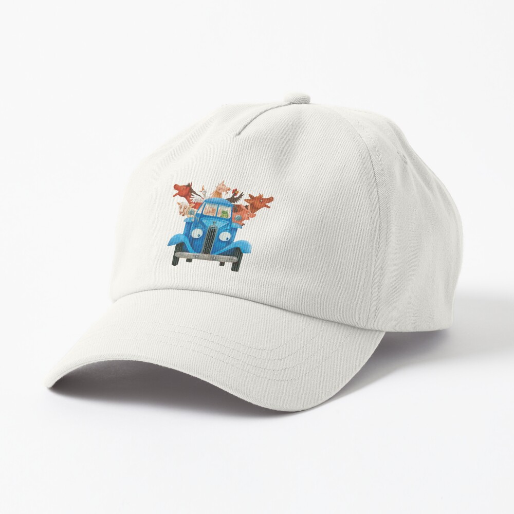 Little blue truck with farm animals classic illustration Sticker