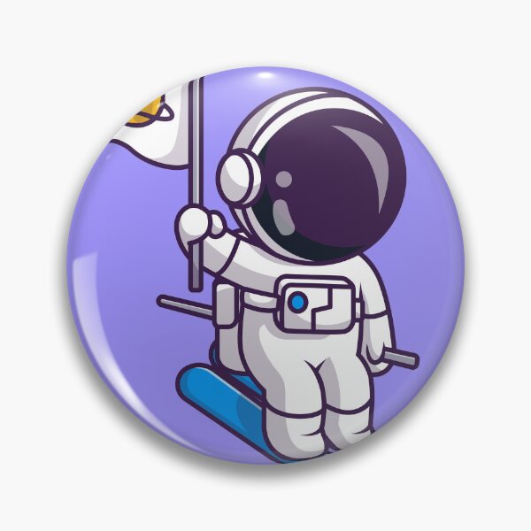 Item preview, Cute Astronaut Playing Ice Ski with Planet Flag Cartoon Vector Icon Illustration designed and sold by hjian8219.