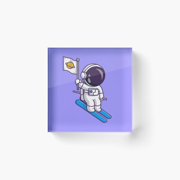 Item preview, Cute Astronaut Playing Ice Ski with Planet Flag Cartoon Vector Icon Illustration designed and sold by hjian8219.