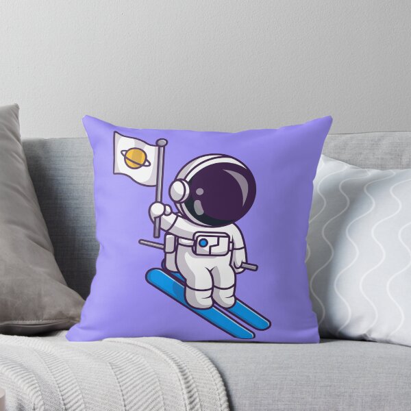 Item preview, Cute Astronaut Playing Ice Ski with Planet Flag Cartoon Vector Icon Illustration designed and sold by hjian8219.