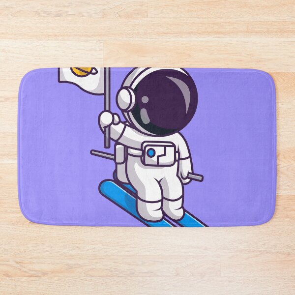 Item preview, Cute Astronaut Playing Ice Ski with Planet Flag Cartoon Vector Icon Illustration designed and sold by hjian8219.