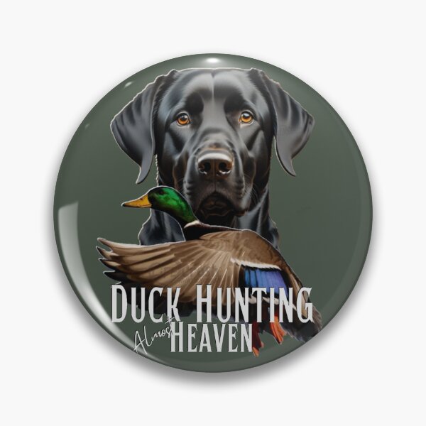 Item preview, Duck Hunting Black Labrador Retriever and Flying Mallard designed and sold by LifeCrush.