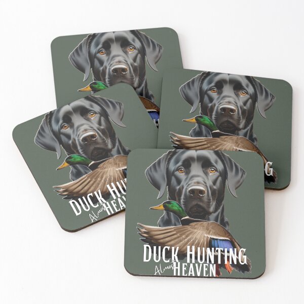 Item preview, Duck Hunting Black Labrador Retriever and Flying Mallard designed and sold by LifeCrush.