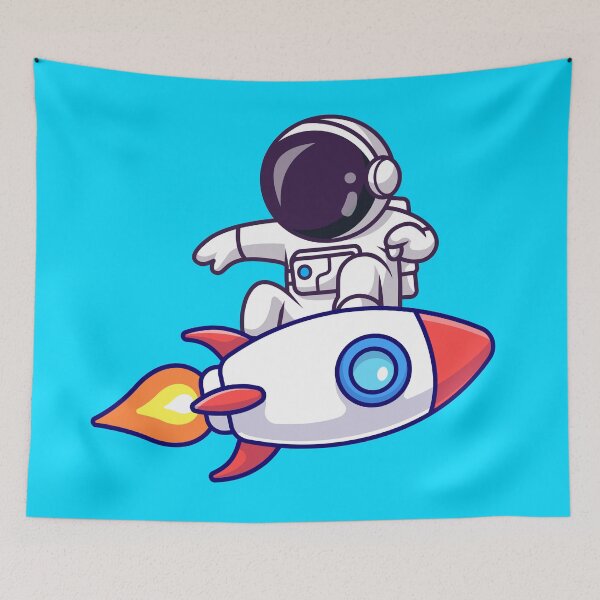 Item preview, Cute Astronaut Surfing with Rocket Cartoon Vector Icon Illustration designed and sold by hjian8219.