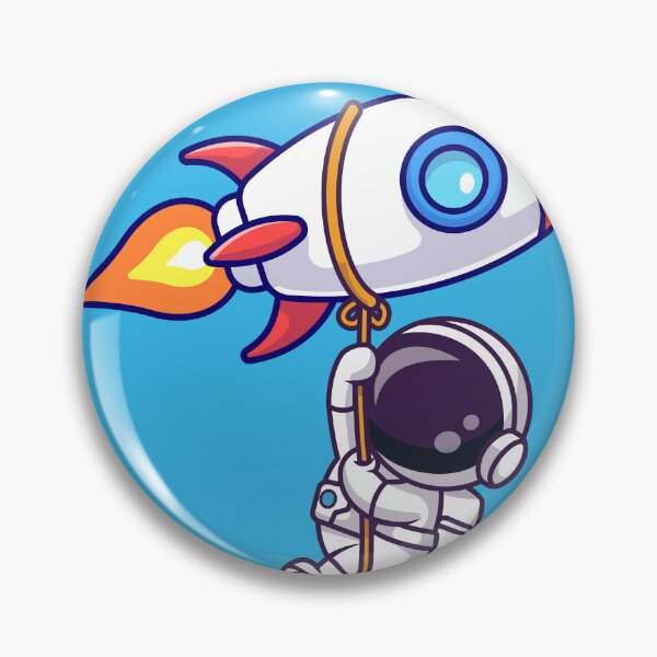 Item preview, Cute Astronaut Hanging from Rocket with Rope Cartoon Vector Icon Illustration designed and sold by hjian8219.