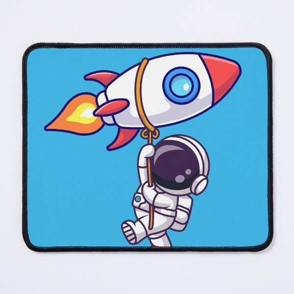 Item preview, Cute Astronaut Hanging from Rocket with Rope Cartoon Vector Icon Illustration designed and sold by hjian8219.