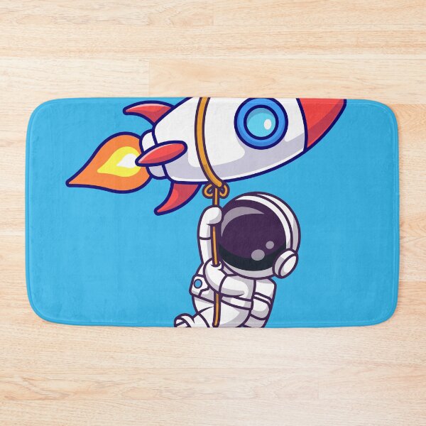 Item preview, Cute Astronaut Hanging from Rocket with Rope Cartoon Vector Icon Illustration designed and sold by hjian8219.