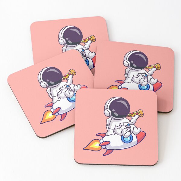 Item preview, Cute Astronaut Eating Pizza in Rocket Cartoon Vector Icon Illustration designed and sold by hjian8219.