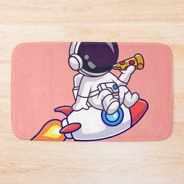 Item preview, Cute Astronaut Eating Pizza in Rocket Cartoon Vector Icon Illustration designed and sold by hjian8219.