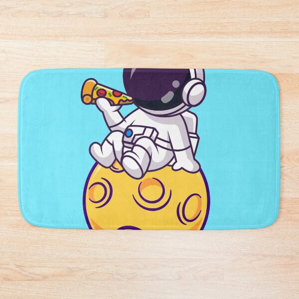 Item preview, Cute Astronaut Eating Pizza on the Moon Cartoon Vector Icon Illustration designed and sold by hjian8219.