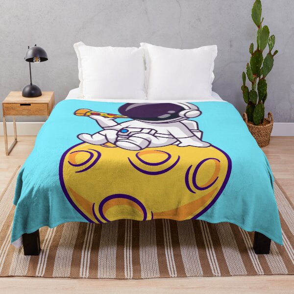Item preview, Cute Astronaut Eating Pizza on the Moon Cartoon Vector Icon Illustration designed and sold by hjian8219.