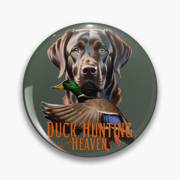 Item preview, Duck Hunting Chocolate Labrador Retriever and Flying Mallard designed and sold by LifeCrush.