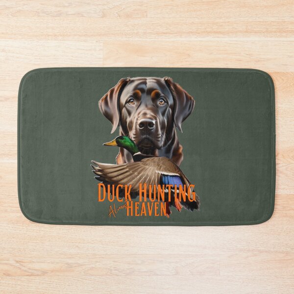 Item preview, Duck Hunting Chocolate Labrador Retriever and Flying Mallard designed and sold by LifeCrush.