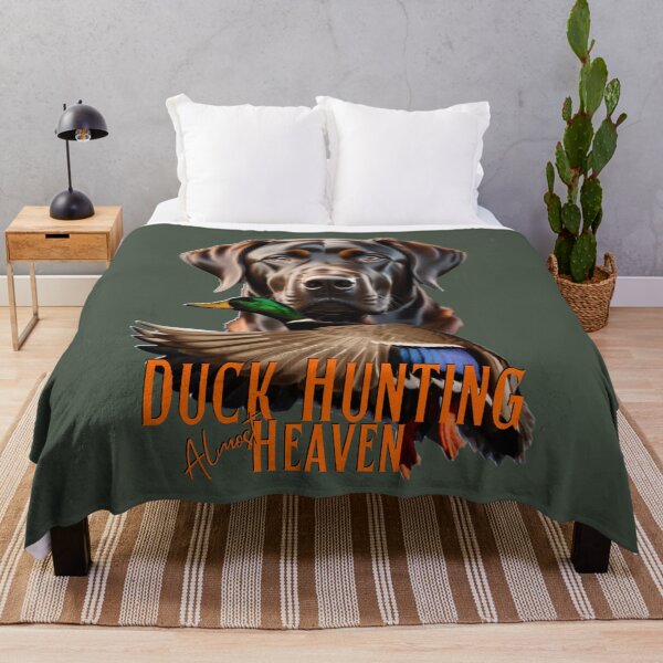 Item preview, Duck Hunting Chocolate Labrador Retriever and Flying Mallard designed and sold by LifeCrush.