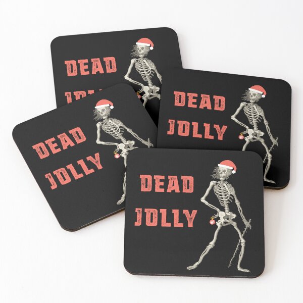 Item preview, Festive skeleton + "Dead Jolly" - sarcastic holiday design in red designed and sold by Ofeefee.