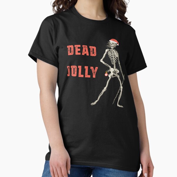 Item preview, Festive skeleton + "Dead Jolly" - sarcastic holiday design in red designed and sold by Ofeefee.