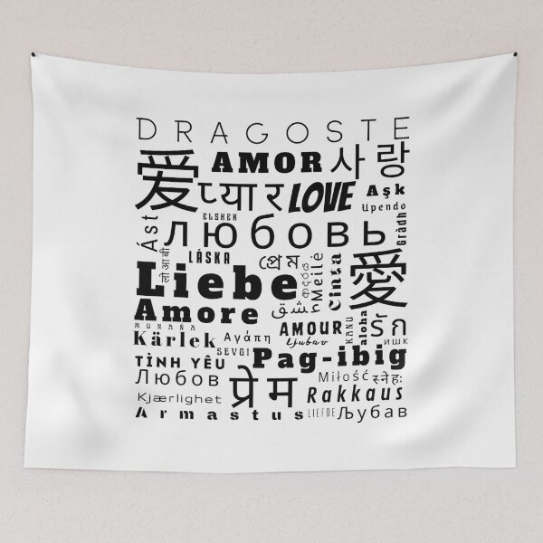 Item preview, T-shirt with the word 'love' in various languages designed and sold by relso.