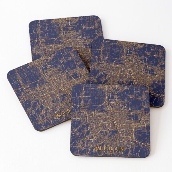 Item preview, Medan, Sumatra, Indonesia Map - City At Night designed and sold by deMAP.