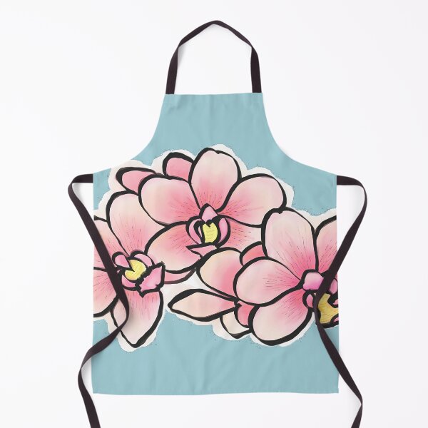 Artikelvorschau, Rosa Orchideenblumen-Aquarell- und Tintendesign entworfen und verkauft von Heathermarie321.