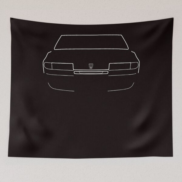 Item preview, Rover SD1 classic 1970s-1980s British executive saloon car white outline graphic designed and sold by MARKEGNATIOA.