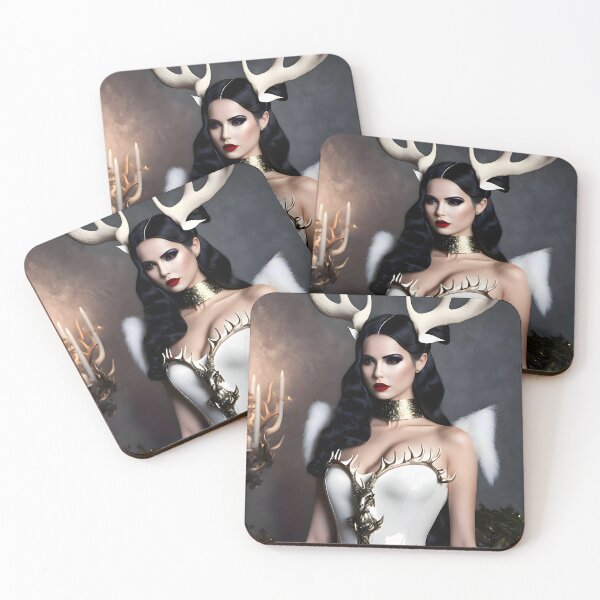 Item preview, Alexandria Latex Antler Dress designed and sold by @adorcharm Modern & Classic AI Art.