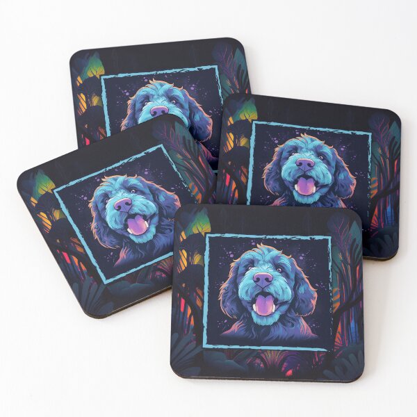 Item preview, Bernedoodle Dog Neon | blue tone | CUSTOM products | Neon Dog  designed and sold by MemeorableMerch.