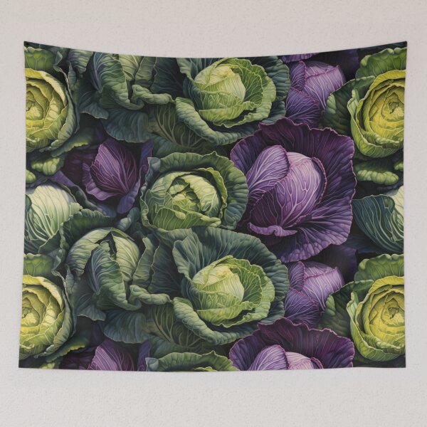 Item preview, Green and Purple Cabbages Pattern designed and sold by Shannon Hilson.