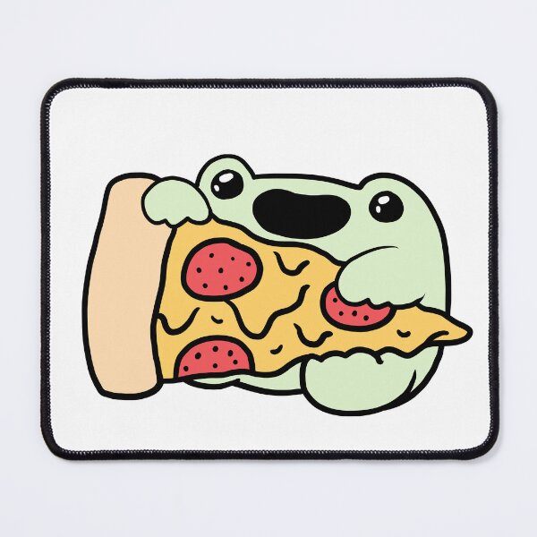Item preview, A cute frog holding a pizza designed and sold by PopcornpunkART.