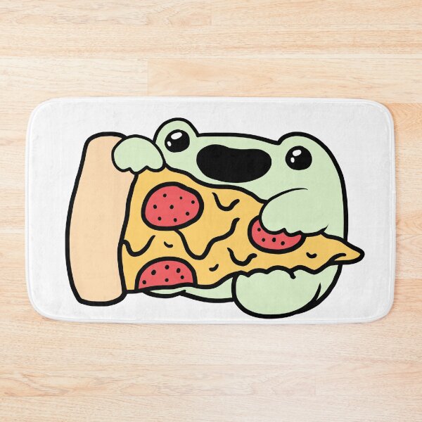 Artikelvorschau, Ein süßer Frosch, der eine Pizza hält entworfen und verkauft von PopcornpunkART.