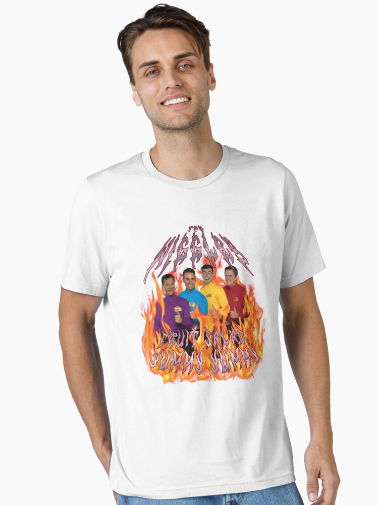 heavy metal wiggles with flames Essential T-Shirt for Sale by