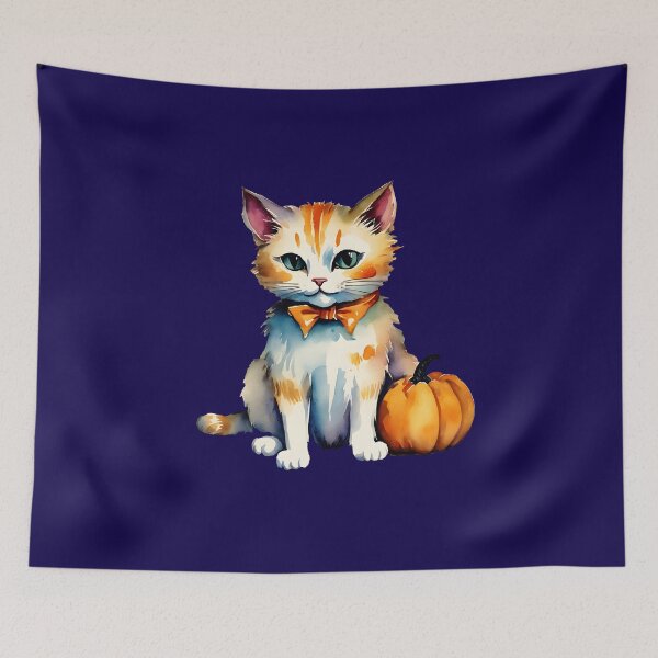 Item preview, Halloween Cat With Bow Tie And Pumpkin designed and sold by BloomCatB.