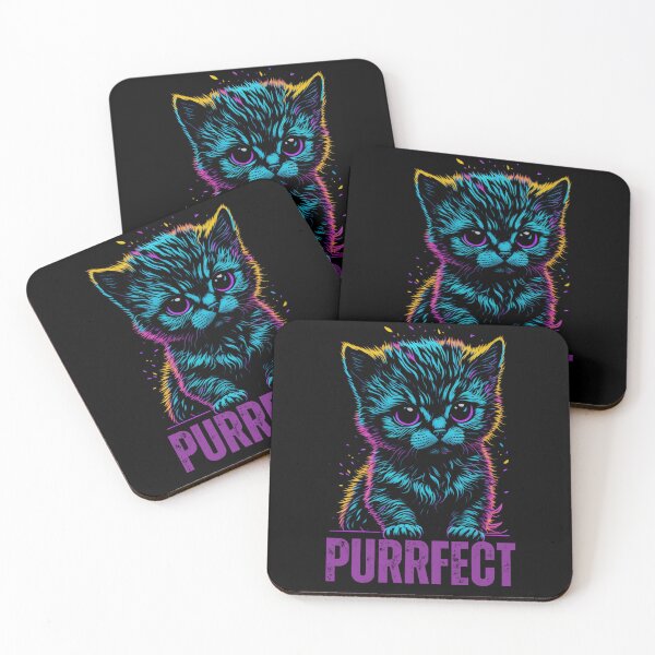 Item preview, Purrfect. A neon kitty design designed and sold by Gilby-Designs.