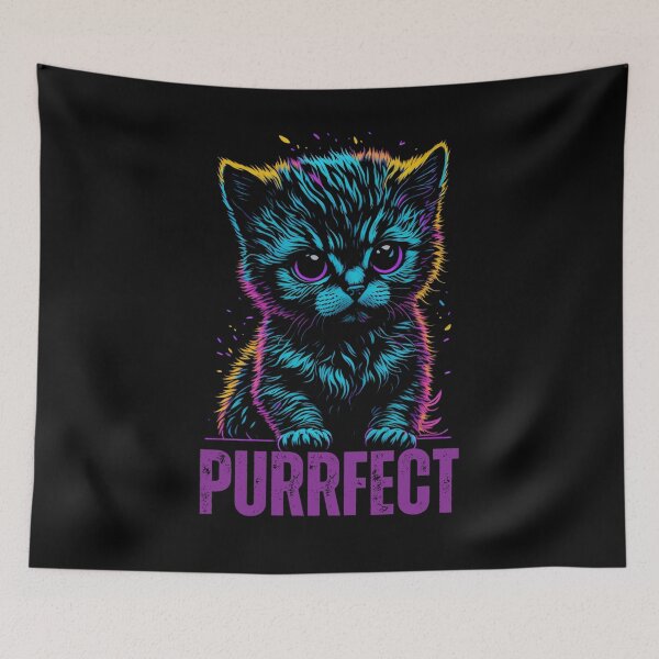 Item preview, Purrfect. A neon kitty design designed and sold by Gilby-Designs.