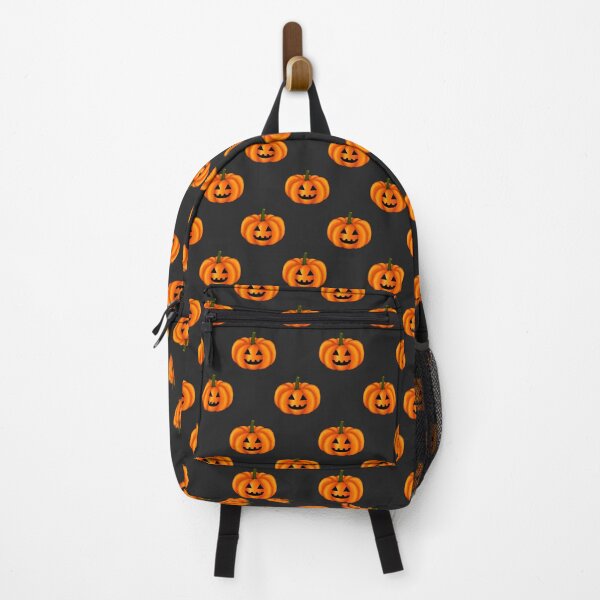 Scary Pumpkin Frenzy pattern, Grey Background Backpack