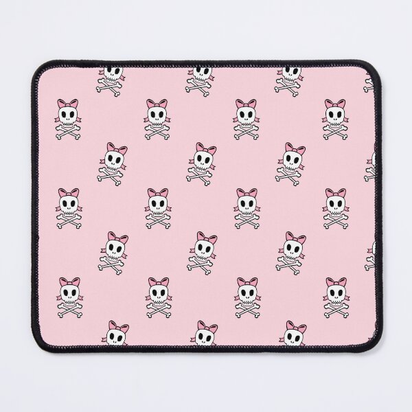Cute Skull with Pink Bow pattern Mouse Pad