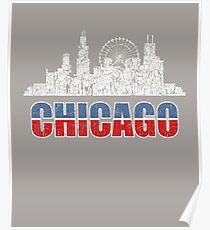 Chicago, Illinois, USA. Distressed, Retro, Vintage Grunge Poster