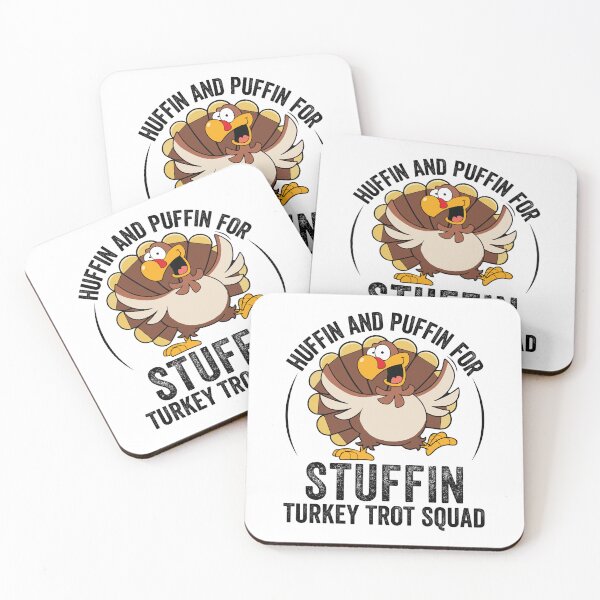 Item preview, Huffin And Puffin For Stuffin Turkey Trot Squad Thanksgiving Sticker designed and sold by KGN  CREATIVITY.