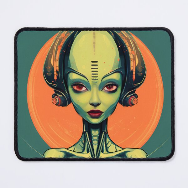 Item preview, Cyber Alien Retro Babe designed and sold by DigitalityArt.