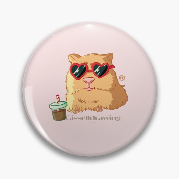 Item preview, Hamster with heart glasses, drinking a smoothie designed and sold by gisselldrawn.