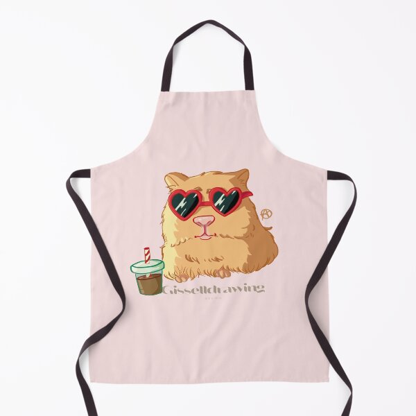 Item preview, Hamster with heart glasses, drinking a smoothie designed and sold by gisselldrawn.