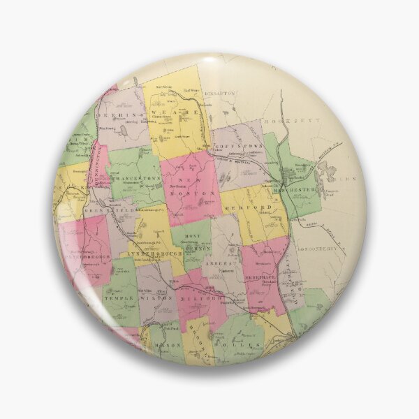 Item preview, Vintage Map of Hillsboro County NH (1892) designed and sold by BravuraMedia.