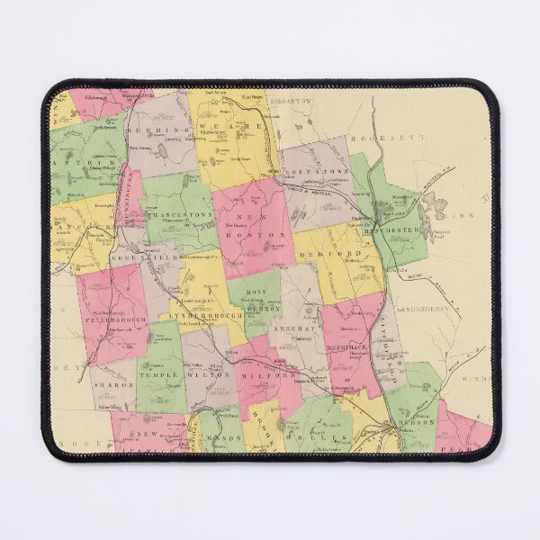 Item preview, Vintage Map of Hillsboro County NH (1892) designed and sold by BravuraMedia.