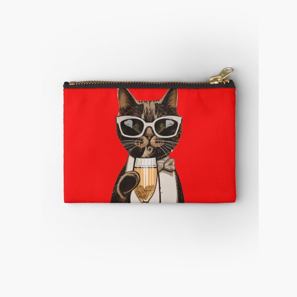 Item preview, Sophisticated Cat drinking champagne designed and sold by Glamalt.