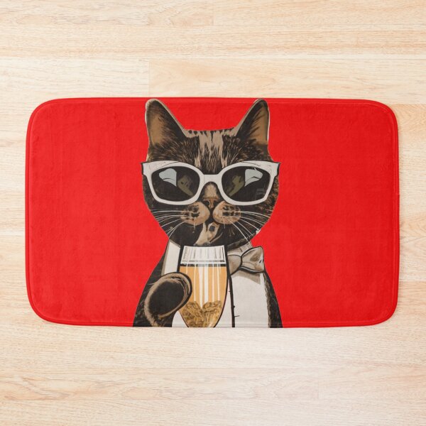 Item preview, Sophisticated Cat drinking champagne designed and sold by Glamalt.